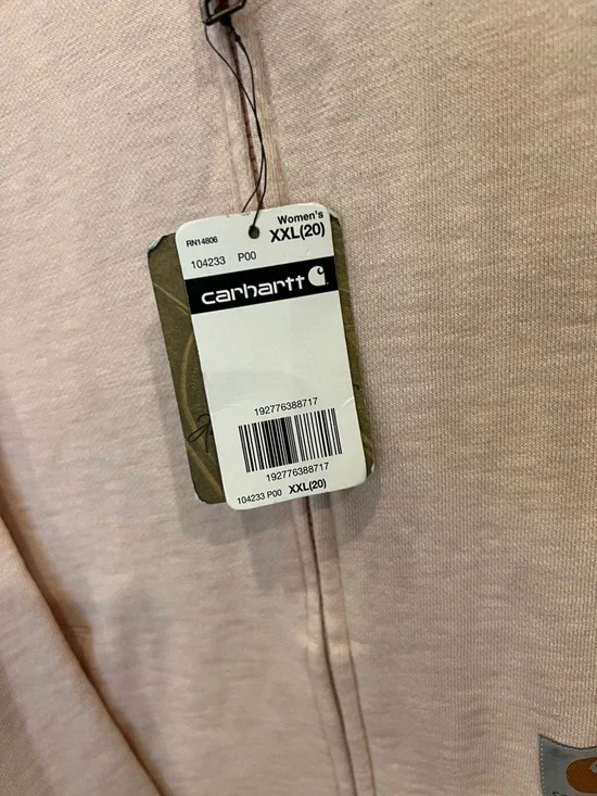 Carhartt Blush Pink Zip-Up Hooded Sweatshirt. New with tags. - Picture 8 of 8
